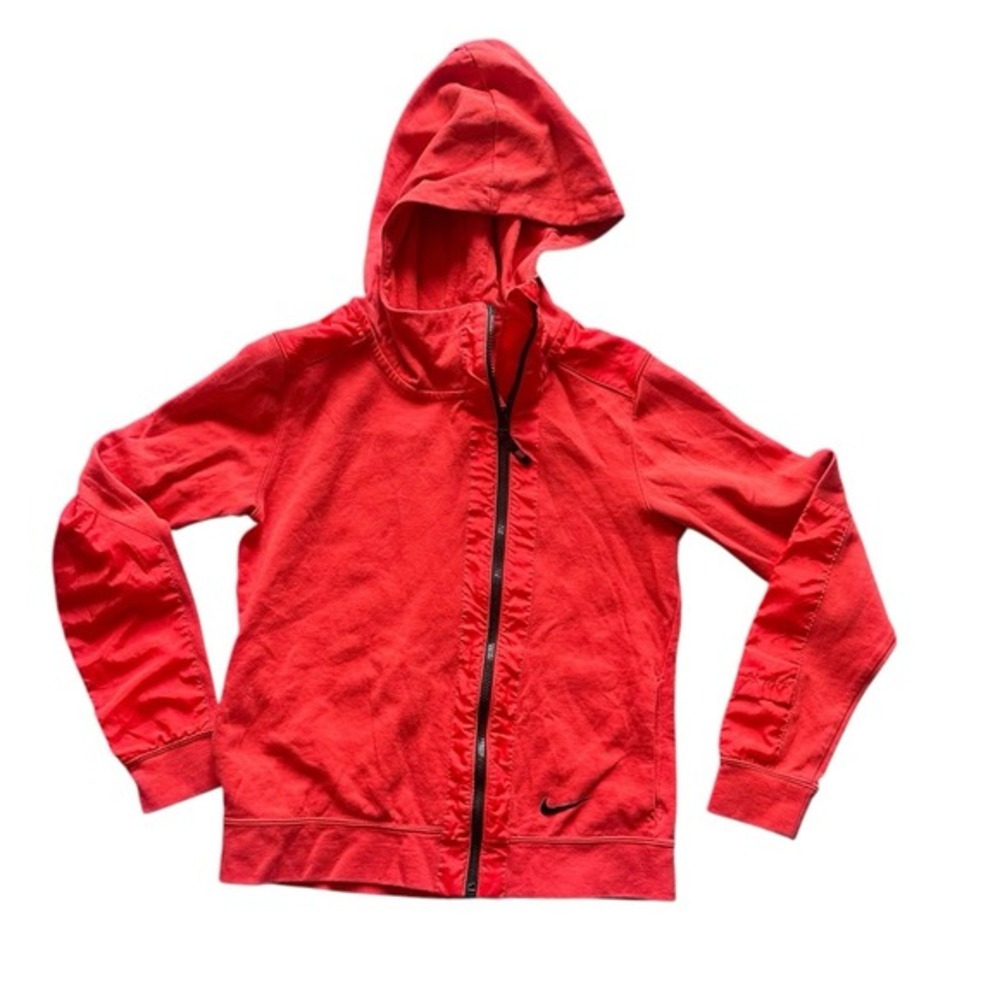 Nike Womens Advance 15 Hooded Full Zip Active Jacket Orange Red Coral Sz Small